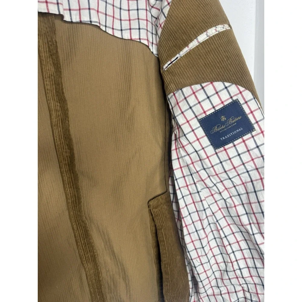 Brooks Brothers Traditional Fit Corduroy Brown Blazer Size 42R Preppy Quiet Lux